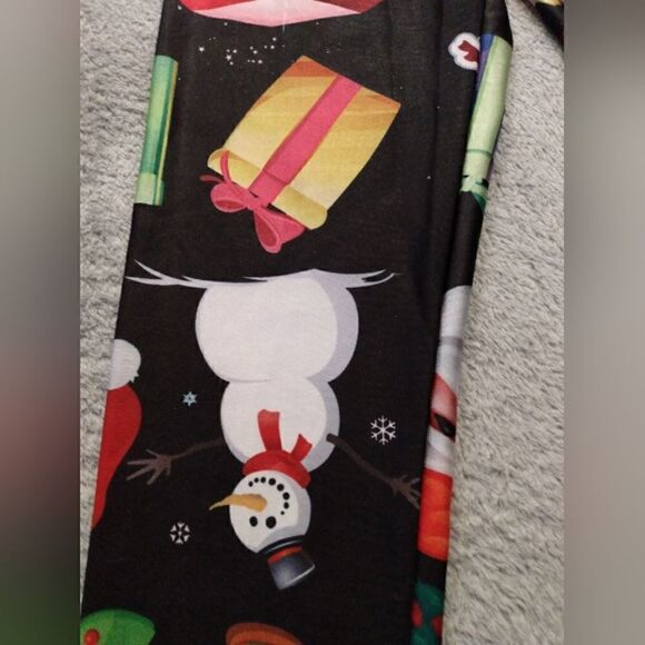 Women's Printed Leggings Christmas Soft Casual Yoga Stretchy Pants Workout Leggi - Picture 3 of 4
